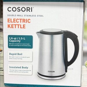 Stainless Steel and Black Electric Kettle